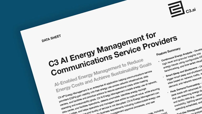 C3 AI Energy Management for Communications Service Providers